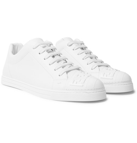 Fendi – Logo-Embossed Rubber And Leather Sneakers – Men – White | The ...