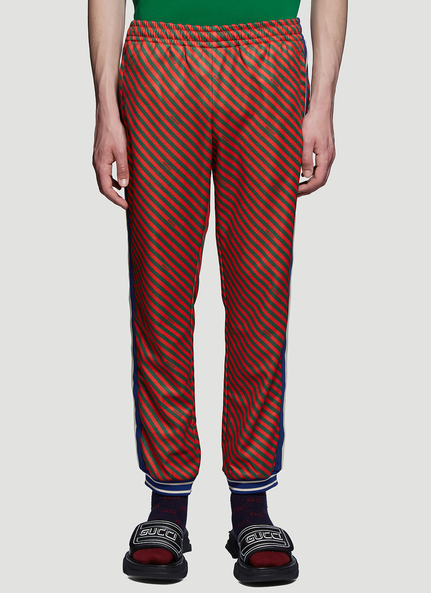 gucci pants with stripe