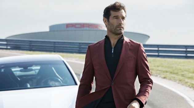 Donning a sharp suit, Mark Webber fronts the BOSS x Porsche fall-winter 2019 campaign.