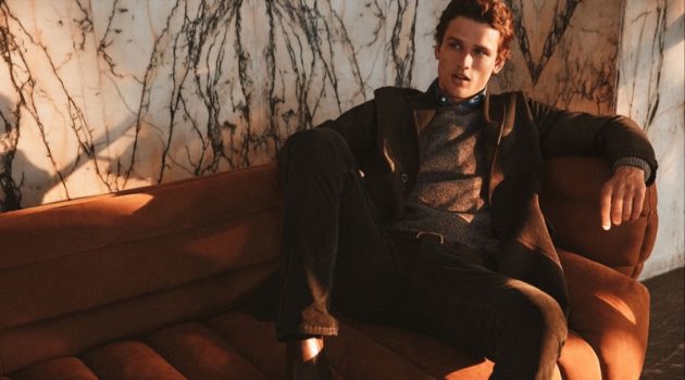 Simon Nessman stars in Massimo Dutti's fall-winter 2019 campaign.