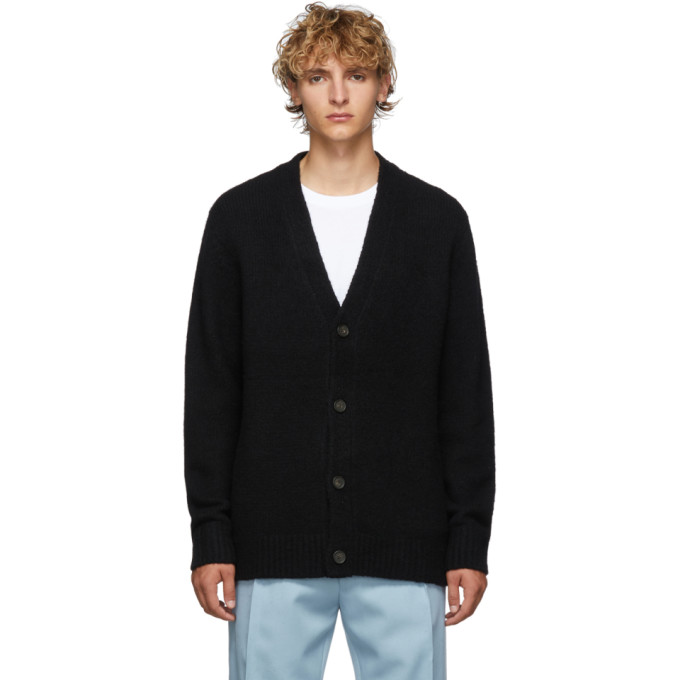 Acne Studios Black Wool Relaxed Kabelo Cardigan | The Fashionisto