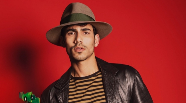 Michel Pinheiro fronts Borsalino's fall-winter 2019 campaign.