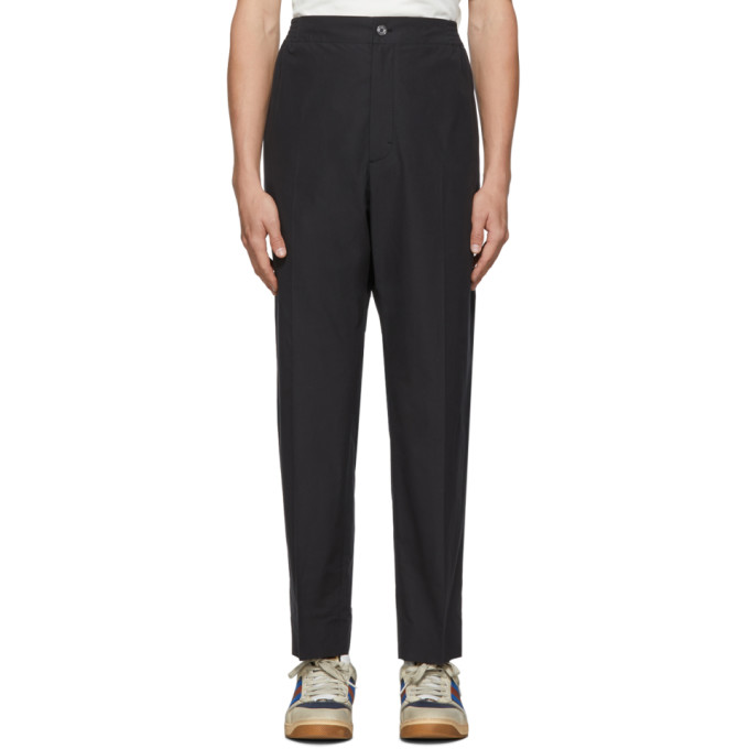 Gucci Black Cotton Poplin Logo Trousers | The Fashionisto