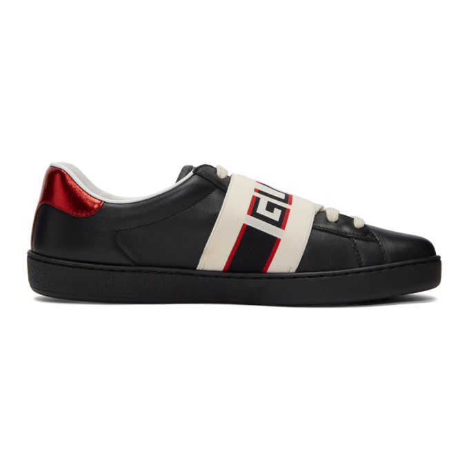 Gucci Black New Ace Elastic Band Sneakers | The Fashionisto