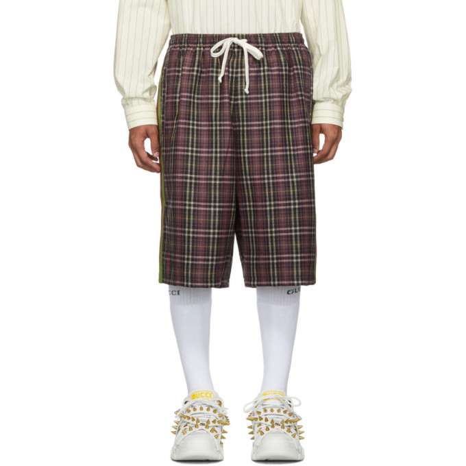 Gucci Purple and Black Fancy Tartan Shorts | The Fashionisto