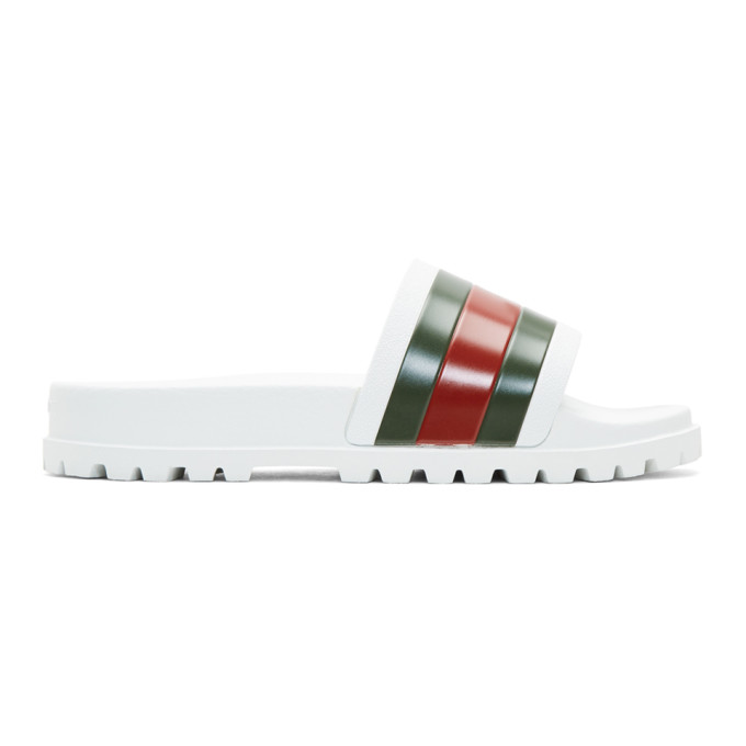 gucci striped slides