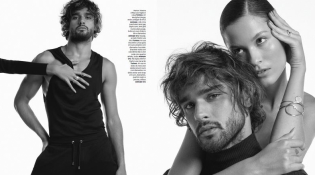 Marlon Teixeira stars in an editorial for Harper's Bazaar Brasil.