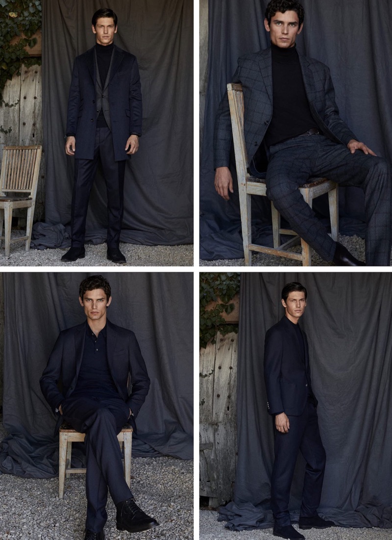 Embracing dark hues, Justin Eric Martin and Arthur Gosse wear Massimo Dutti.