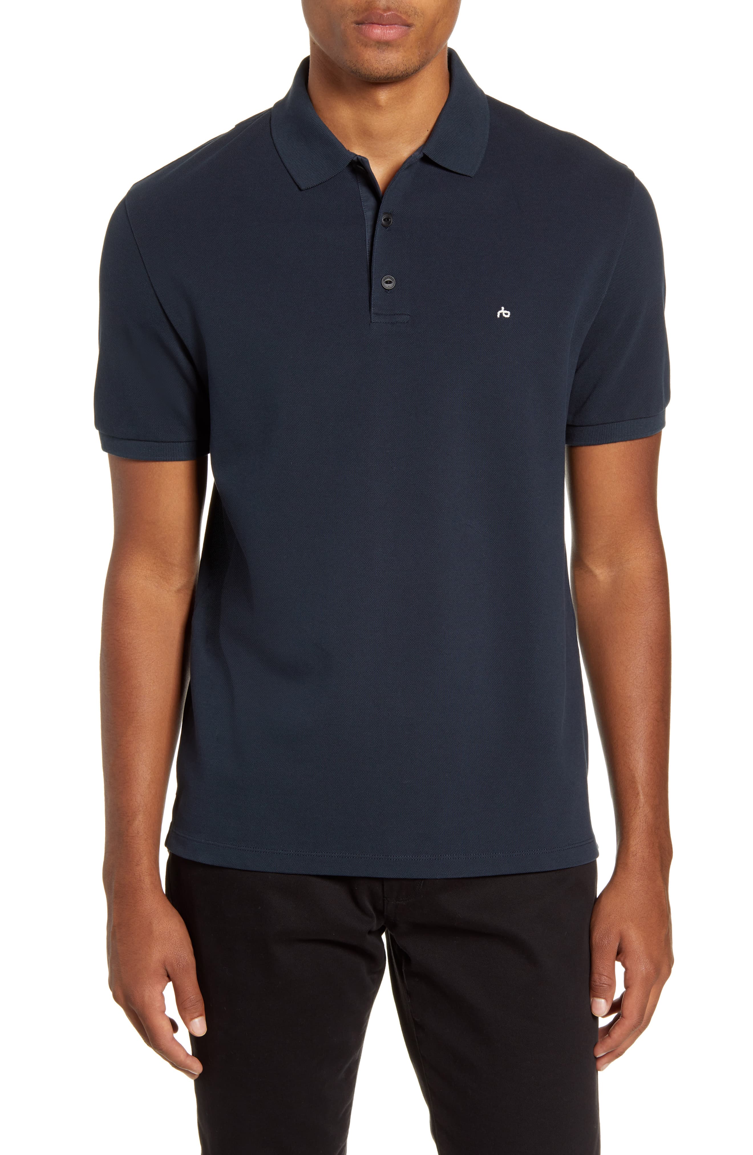 Men’s Rag & Bone Hyper Laundered Classic Fit Pique Polo, Size Small ...