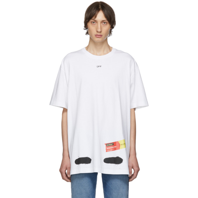 Off-White SSENSE Exclusive White Incomplete Spray Paint T-Shirt | The ...