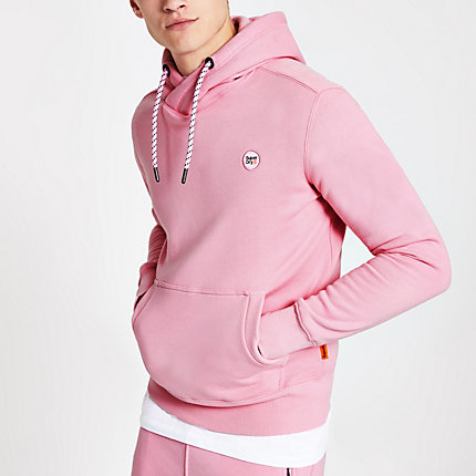 River Island Mens Superdry Collective pink hoodie | The Fashionisto