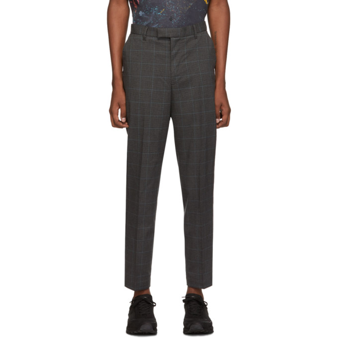 Saturdays NYC Black and Blue Plaid Leon Trousers | The Fashionisto