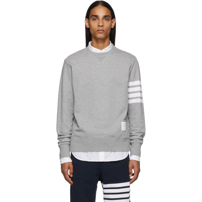 Thom Browne Grey 4-Bar Classic Sweatshirt | The Fashionisto