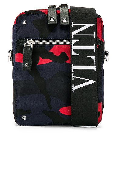 Valentino Messenger Bag in Blue,Camo,Red | The Fashionisto
