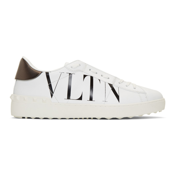 Valentino White and Black Valentino Garavani VLTN Open Sneakers | The ...