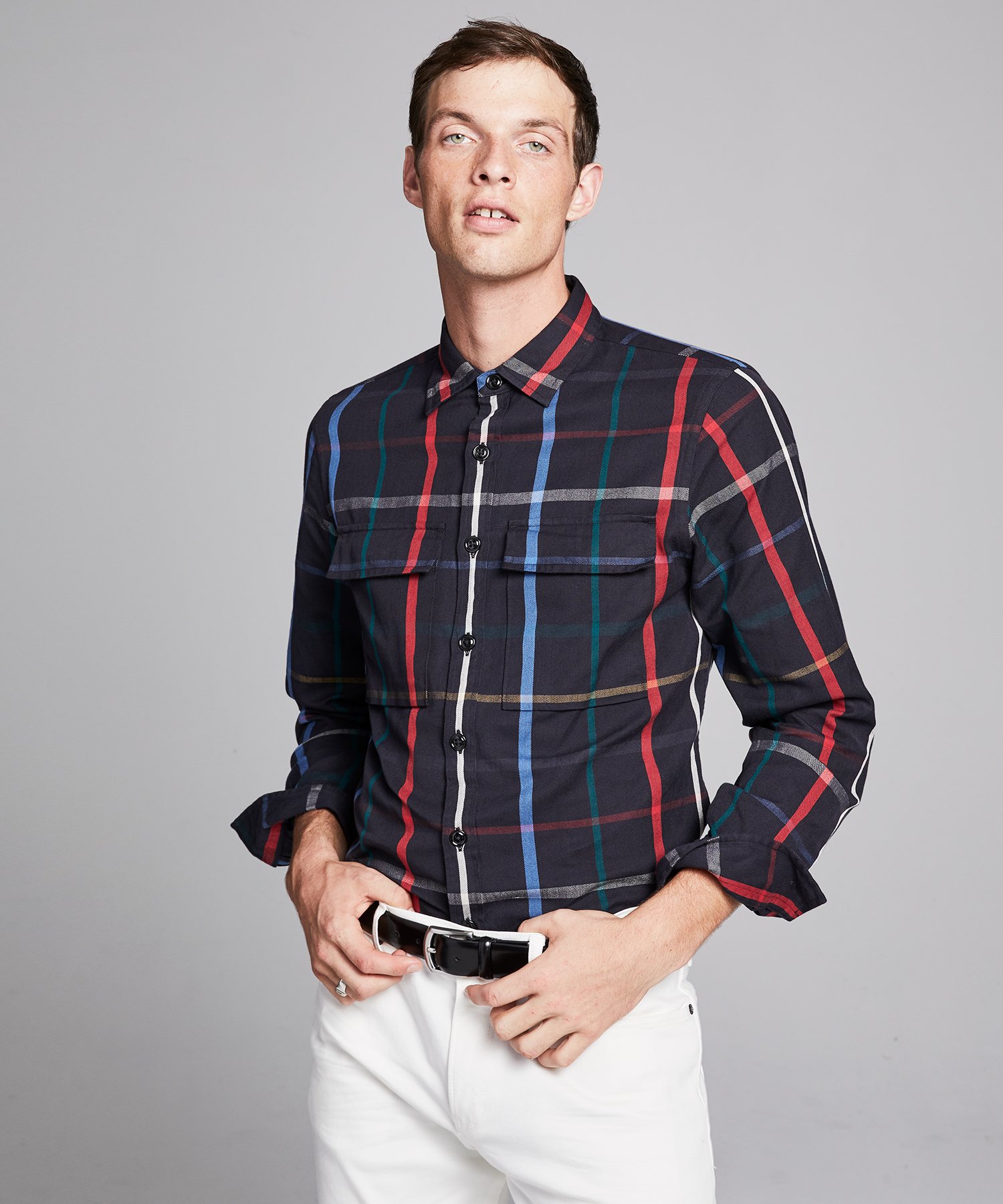 Multi Color Check Shirt Jacket | The Fashionisto