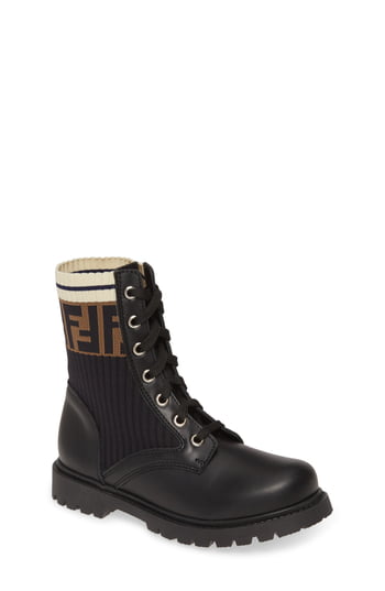 Toddler Fendi Lace-Up Boot, Size 9.5US / 26EU â Black | The Fashionisto