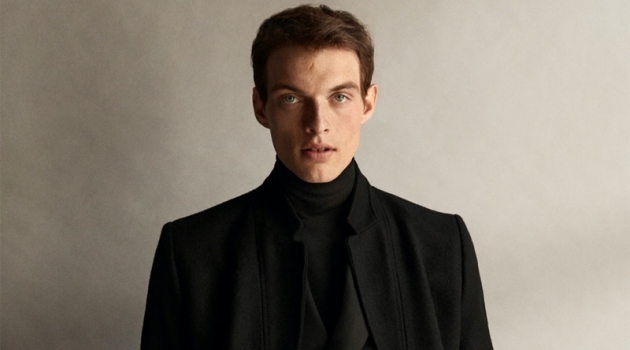 Elegant in black, Rocky Harwood dons a dashing suiting number from Zara.