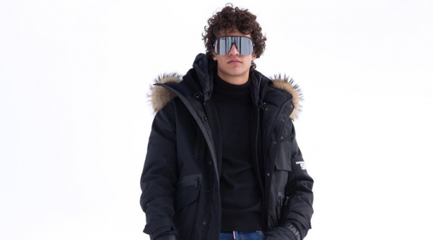 Francisco Henriques sports a warm look from the Dsquared2 Ski collection.