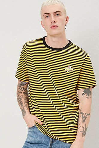 black and yellow striped t shirt