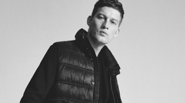 Bastian Thiery dons a look from Marc O'Polo's Limited in Black collection.