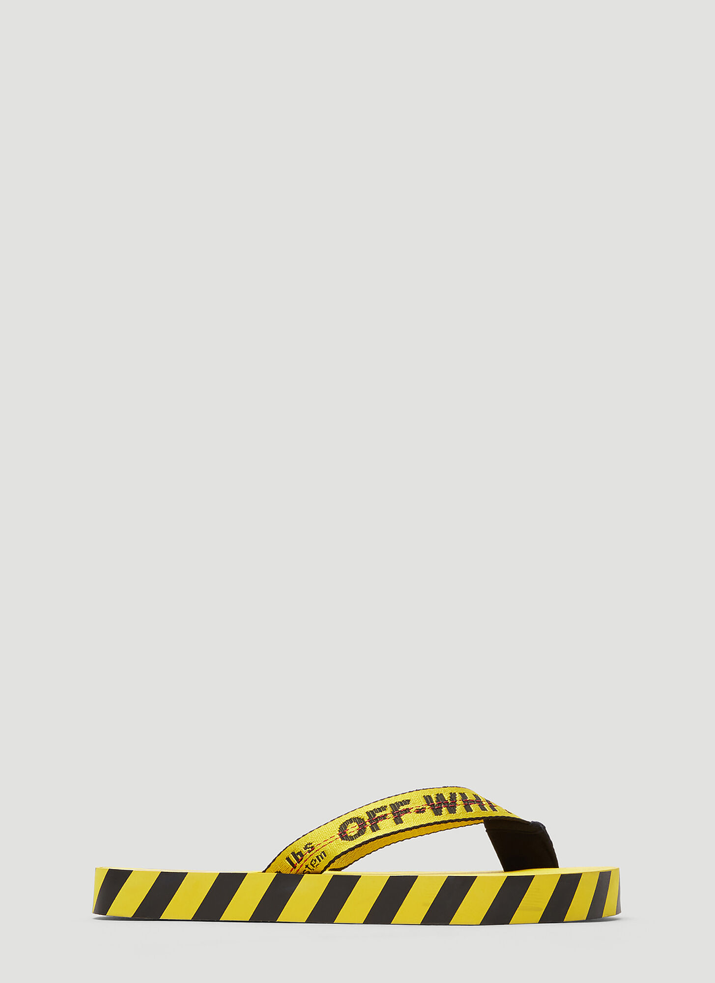 off white yellow flip flops