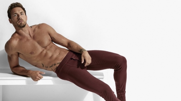 A shirtless Christian Hogue stars in Ron Dorff's most recent campaign.