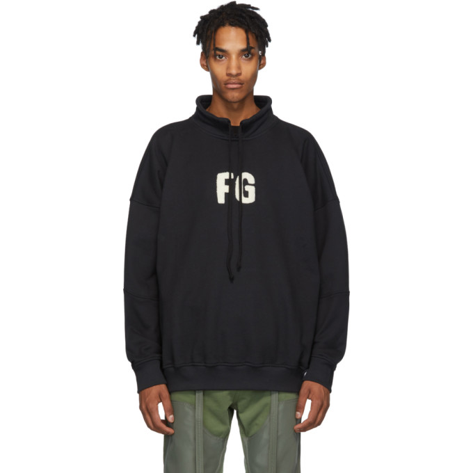 Fear of God Black Mock Neck FG Sweatshirt | The Fashionisto