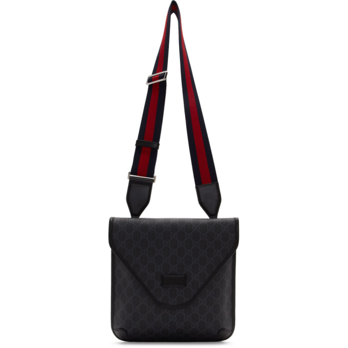 gucci canvas messenger bag black