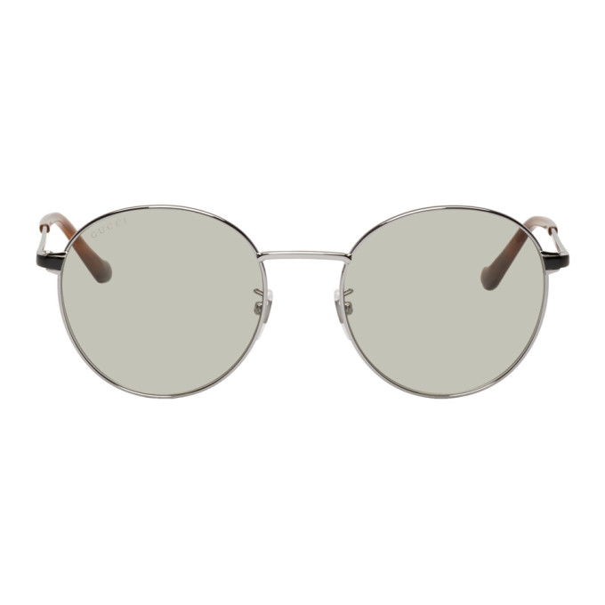 Gucci Silver Light Metal Round Glasses | The Fashionisto