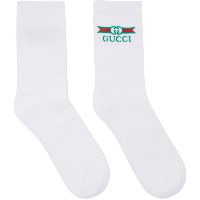 Gucci White Logo Socks | The Fashionisto