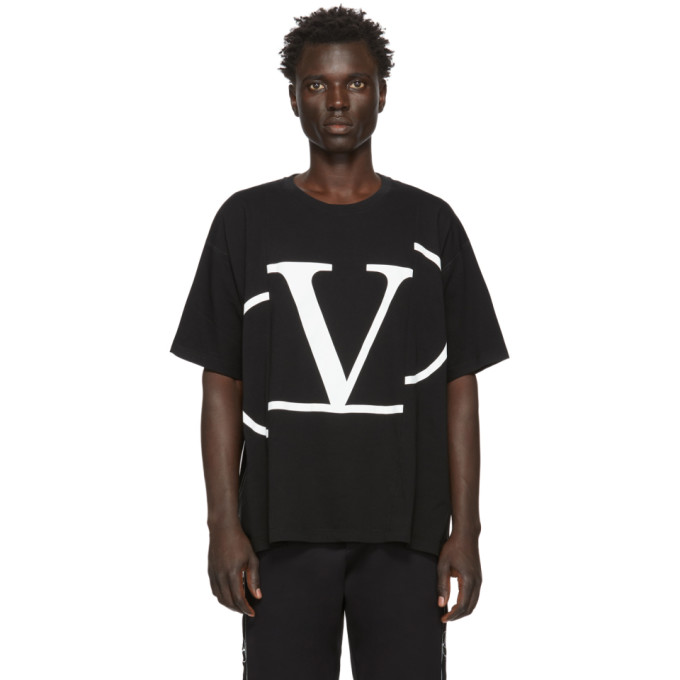 Valentino Black Deconstructed Vlogo T Shirt The Fashionisto