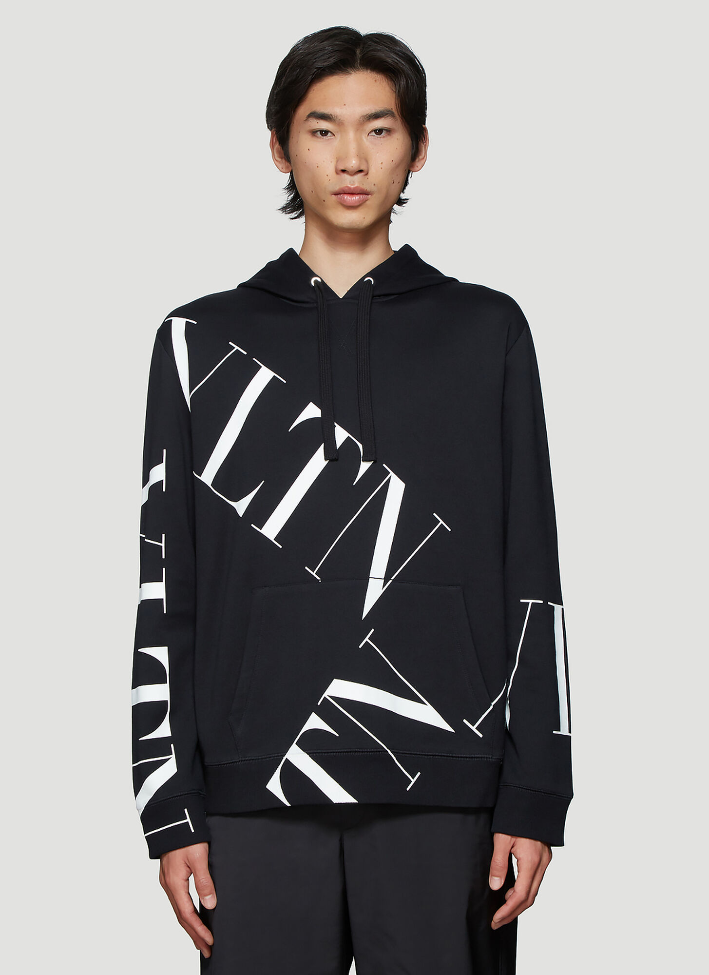 Valentino VLTN Logo Hooded Sweatshirt in Black size M | The Fashionisto