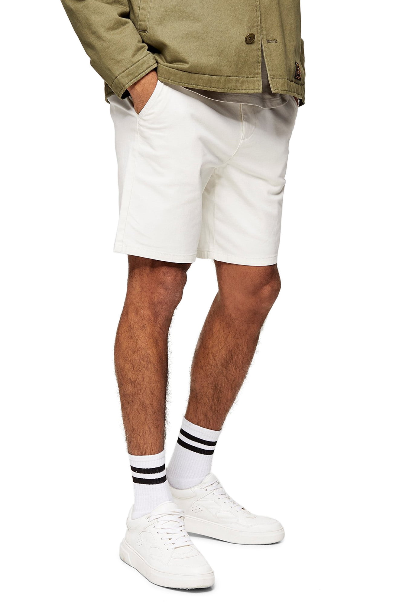 mens chino shorts white