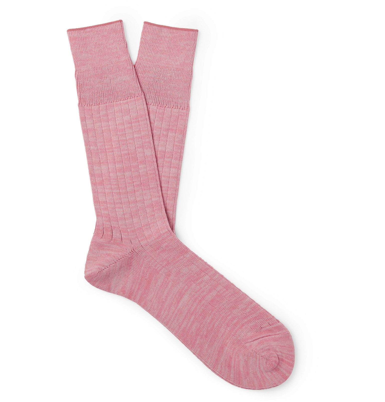 Mr P. - Ribbed Cotton-Blend Socks - Men - Pink | The Fashionisto