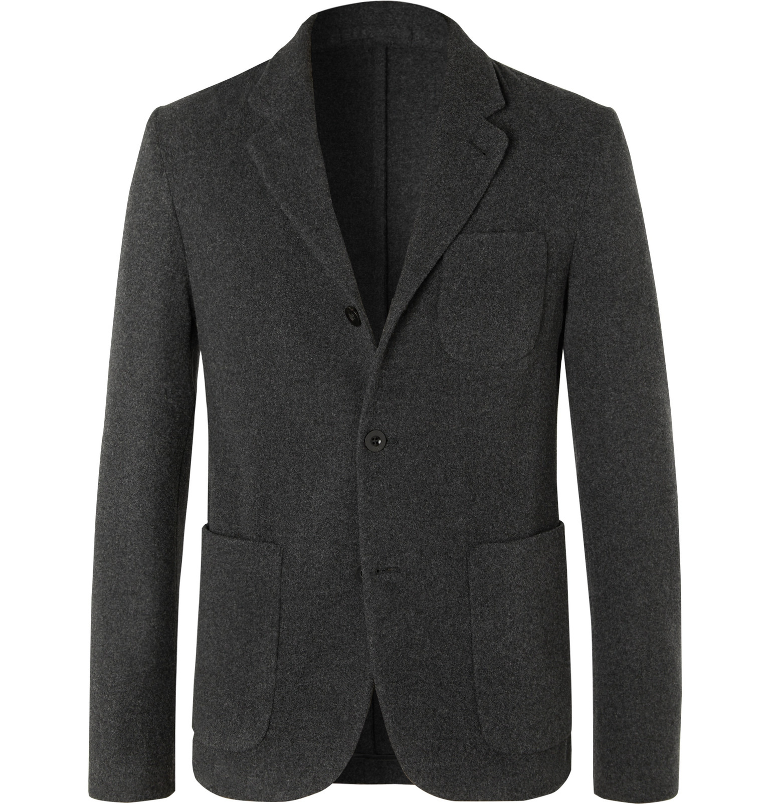 Mr P. - Grey Unstructured Mélange Virgin Wool Blazer - Men ...