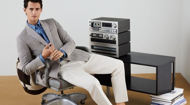 Garrett Neff hits the office in smart styles from Pedro del Hierro.