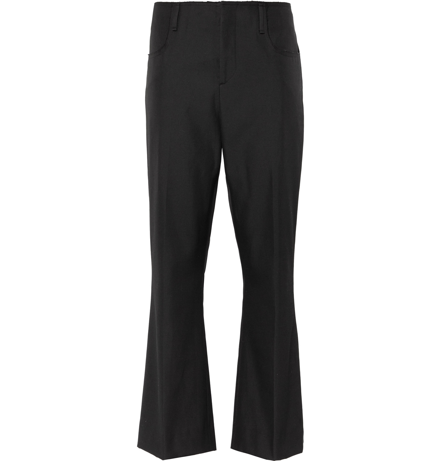 mens black cropped trousers