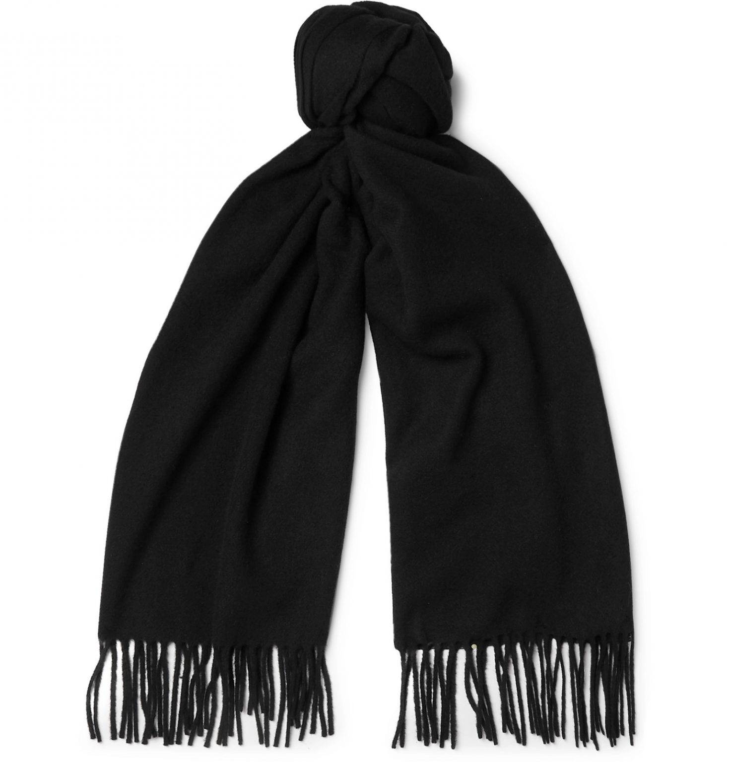 Acne Studios - Fringed Wool Scarf - Men - Black | The Fashionisto