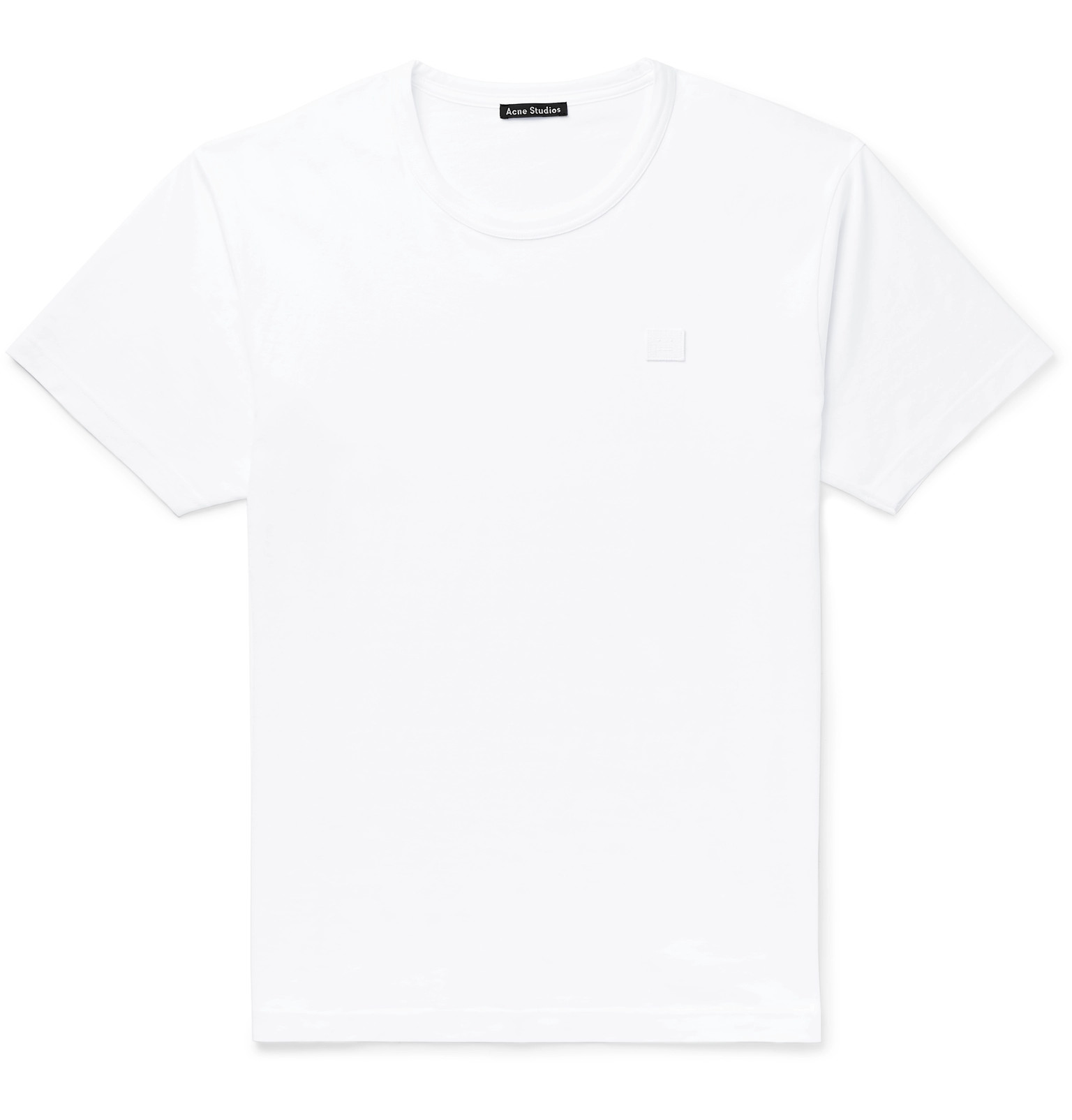 Acne Studios Logo Appliqued Cotton Jersey T Shirt Men White