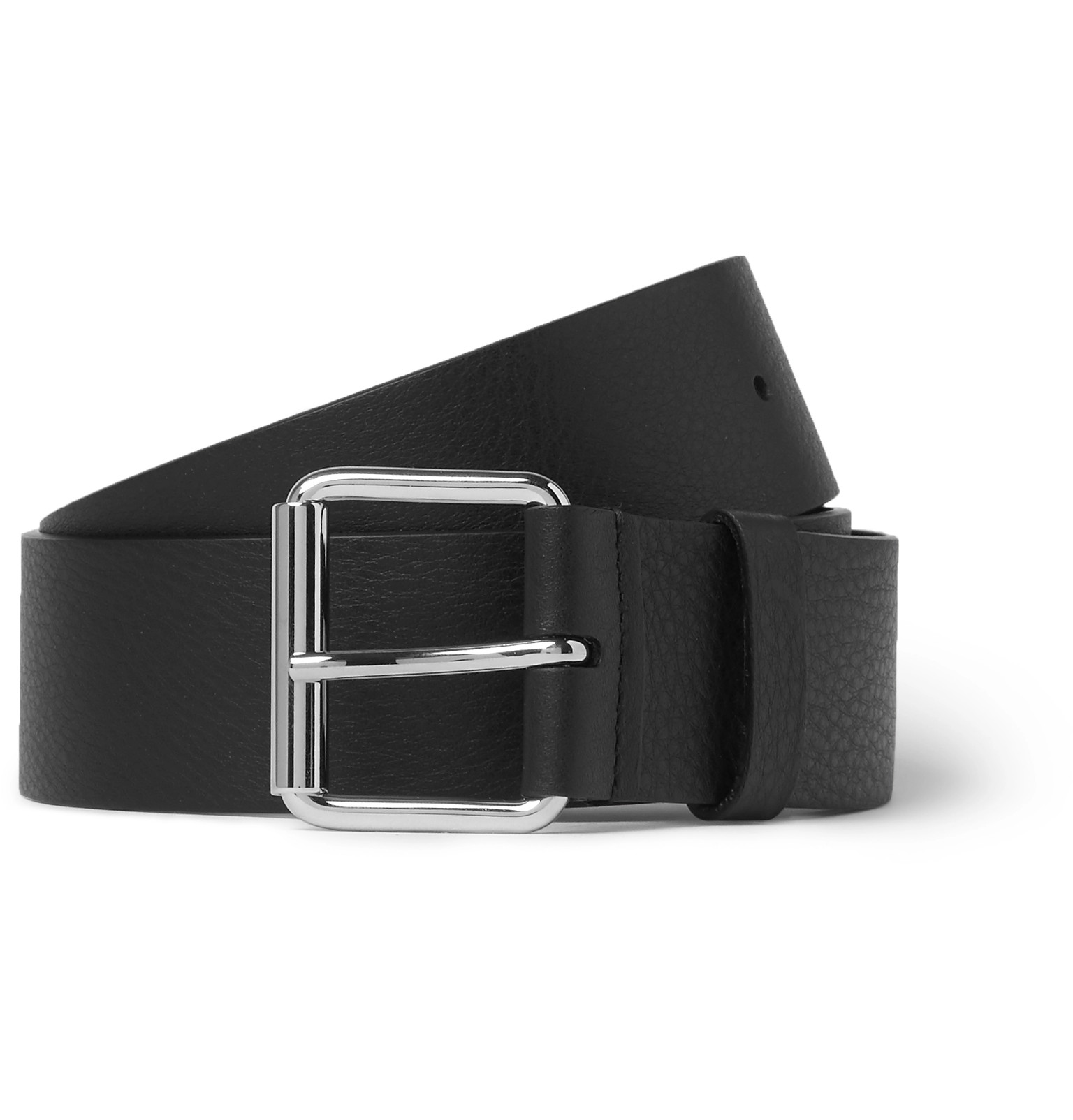 Balenciaga - 4cm Black Logo-Print Full-Grain Leather Belt - Men - Black ...