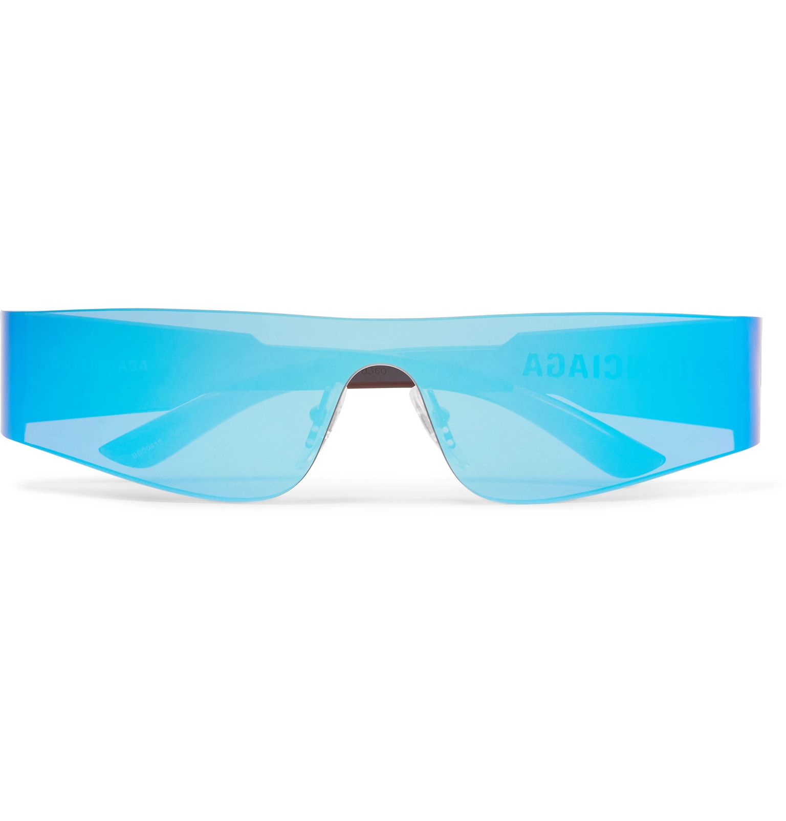 Balenciaga - Mono Rectangle-Frame Nylon Mirrored Sunglasses - Men ...