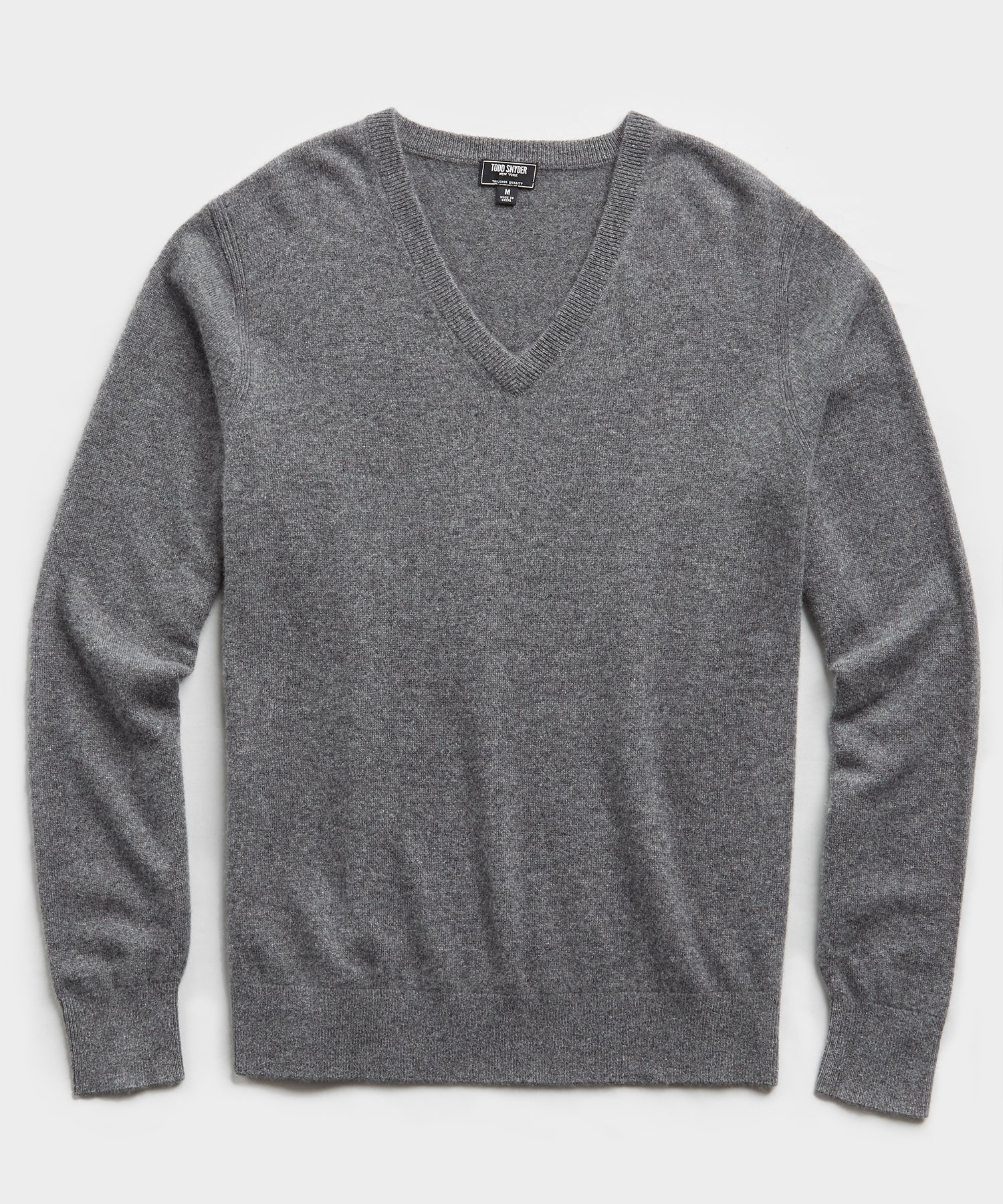 Cashmere V-neck Sweater in Grey | The Fashionisto