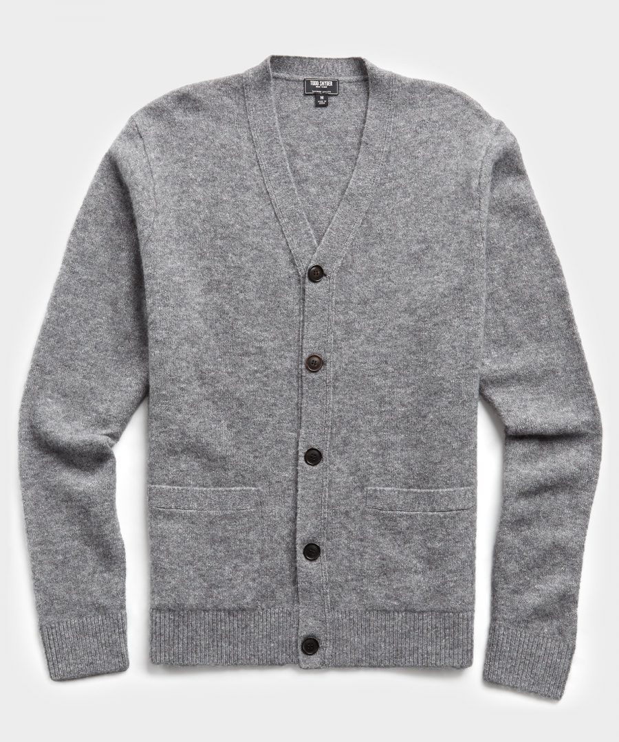 Italian Merino Cardigan in Grey | The Fashionisto