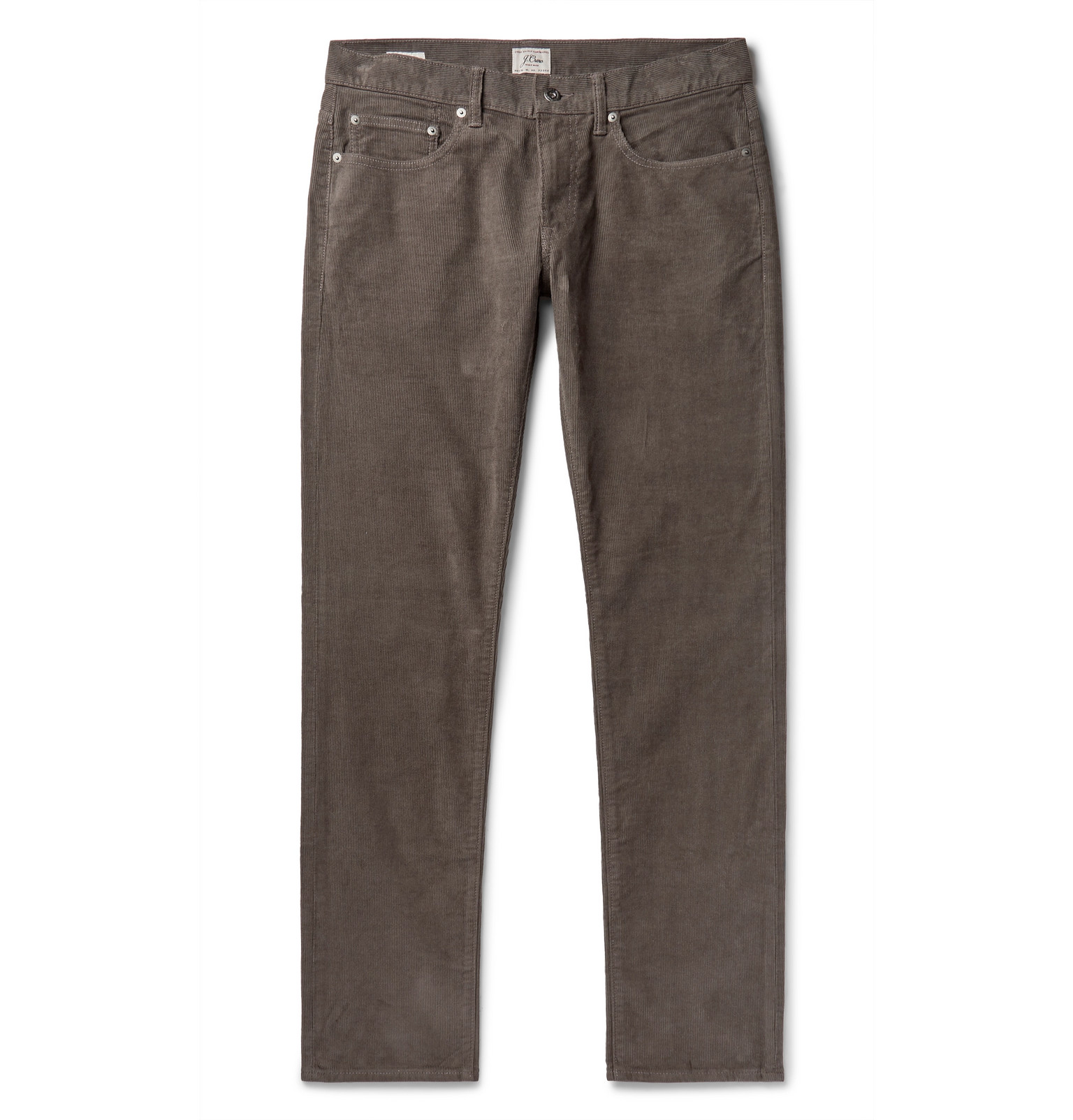 J.Crew - 484 Slim-Fit Stretch-Cotton Corduroy Trousers - Men - Gray ...