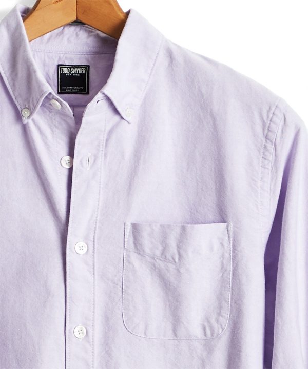 Japanese Selvedge Oxford Button Down Shirt in Lavender | The Fashionisto