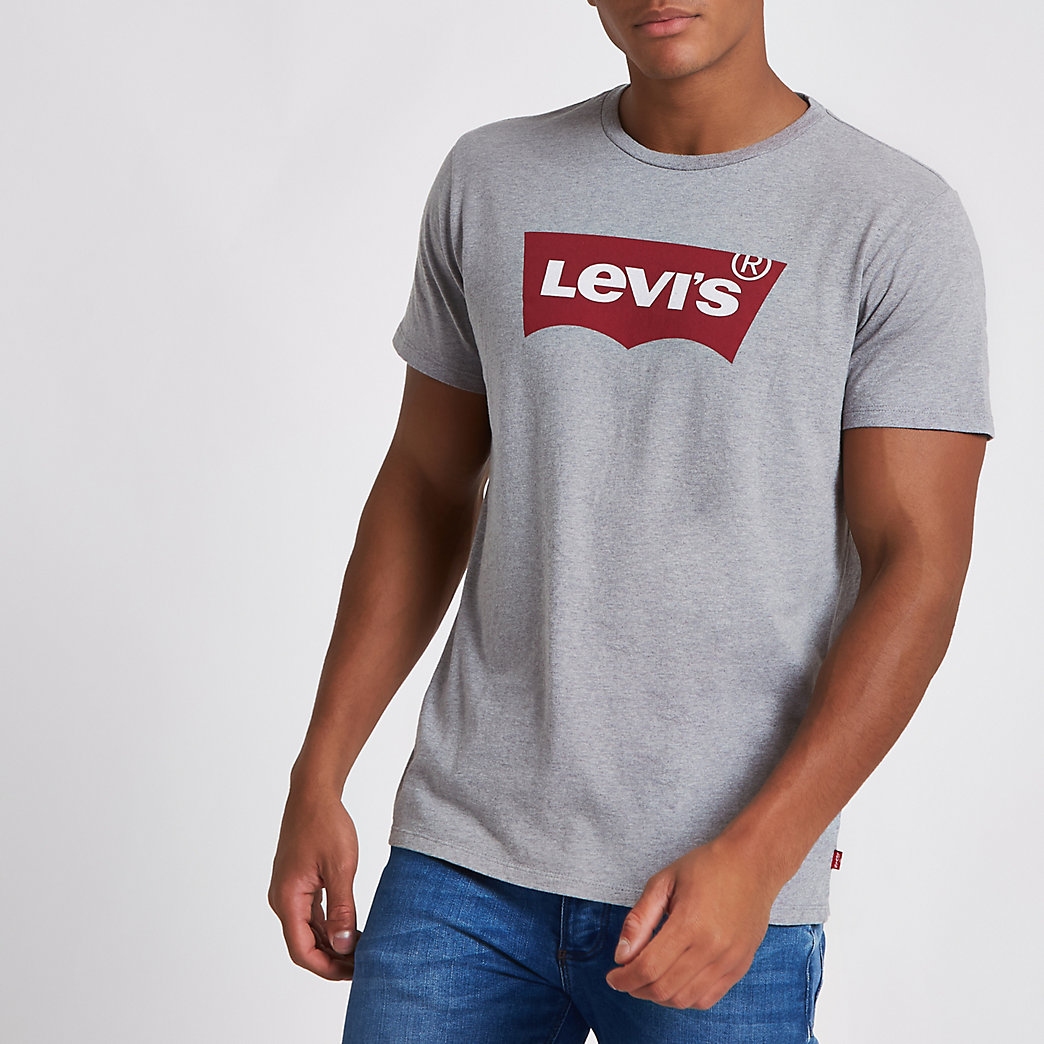 grey logo print crew neck T-shirt 