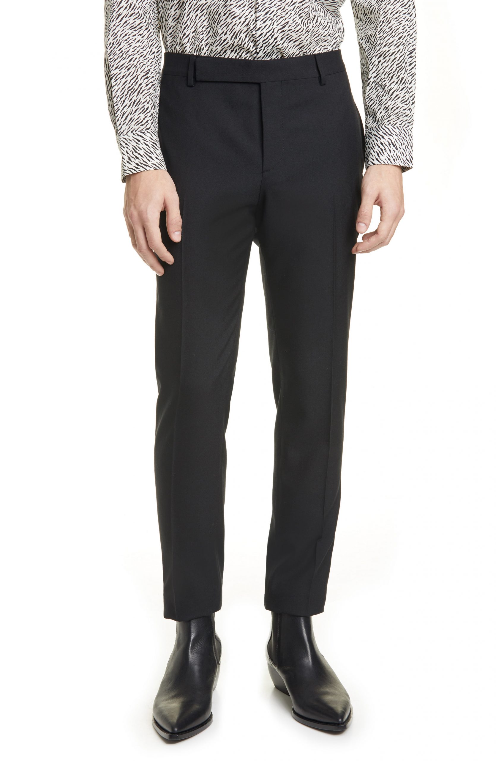 Men’s Saint Laurent Classic Wool Pants, Size 46 EU - Black | The