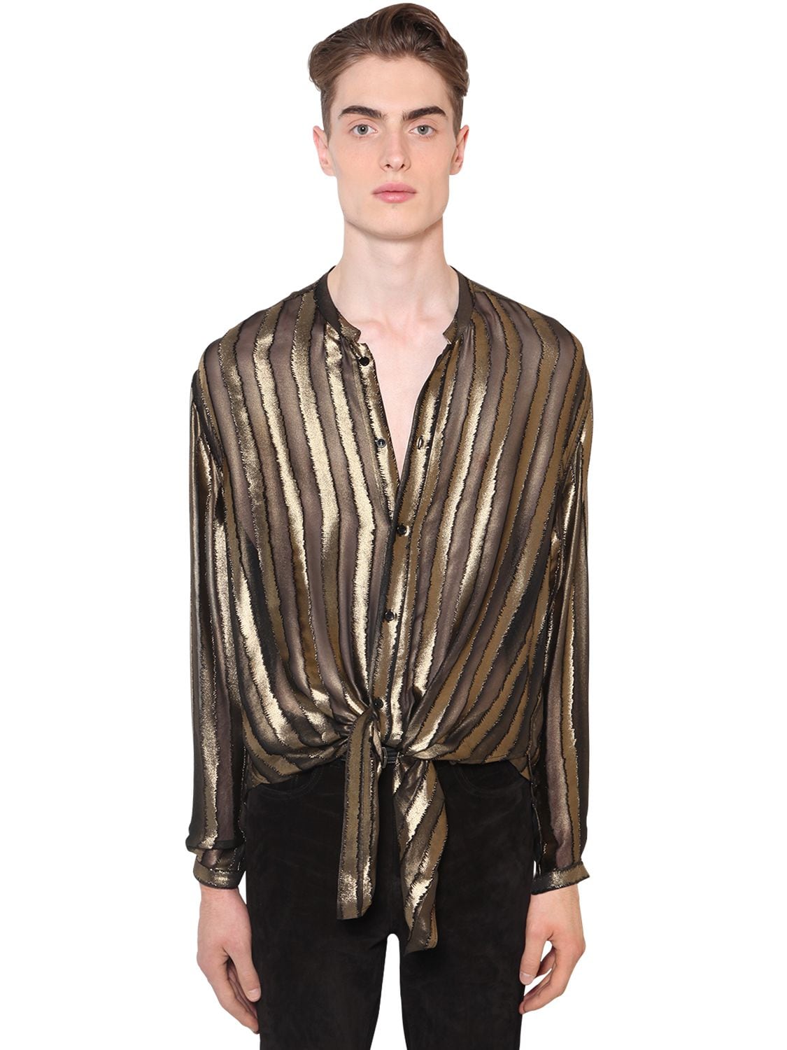 Oversize Viscose & Silk Devoré Shirt | The Fashionisto