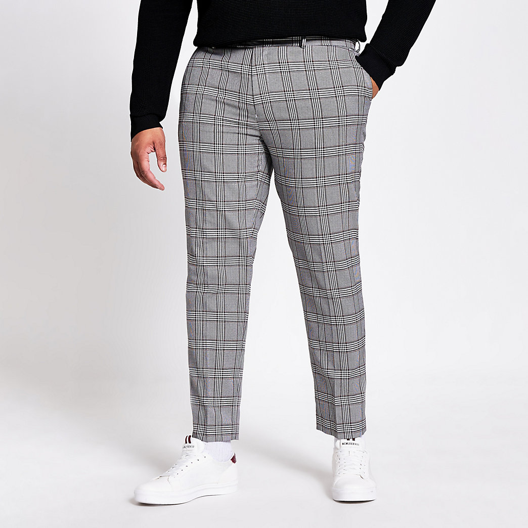River Island Mens Big and tall check smart trousers | The Fashionisto